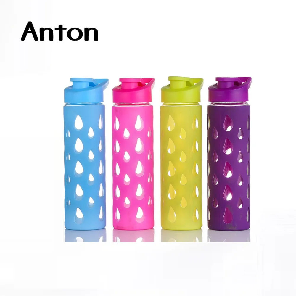 280 Ml Ello Glass Water Bottle Flip Lid Flip Top With Silicone Case