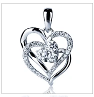 Joacii Cupid'S Arrow Heart Design Aaa Cubic Zircon Silver Pendant Necklace With Korut