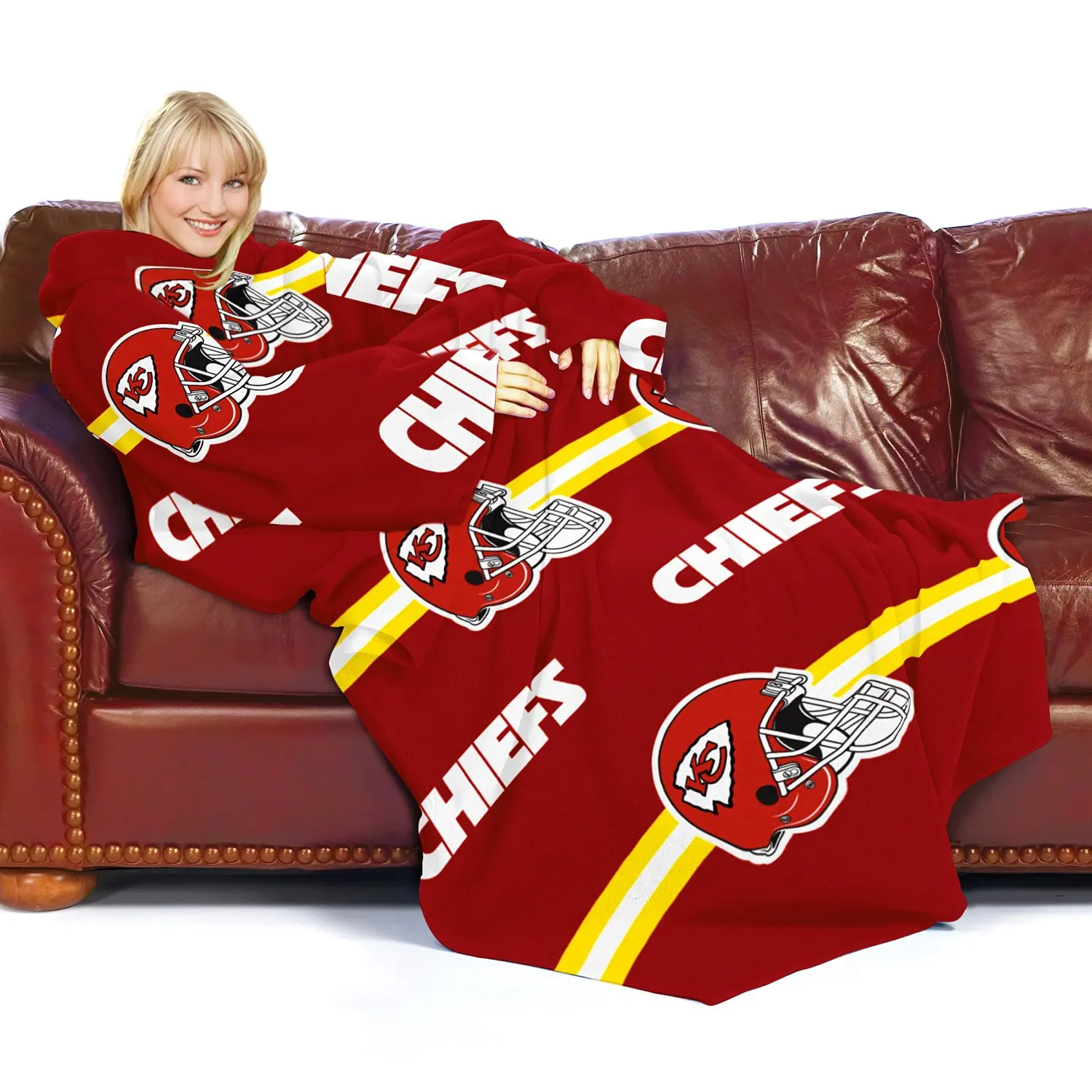 Buy Nfl Kansas City Chiefs Comfy Throw Blanket With Sleeves