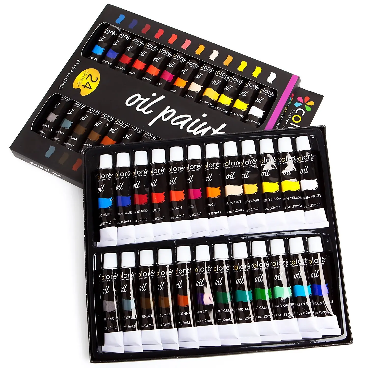 24colors 12ml Artist Diy Color Paint By Number Kits Oil Painting Set