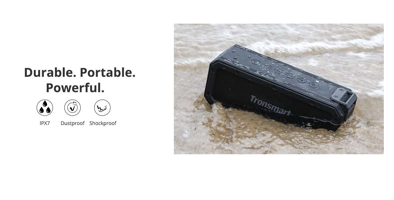 2020 Tronsmart Element Force+ Portable Bt Speaker with IPX7 Waterproof, Bass Sound, Supports TWS - ANKUX.COM