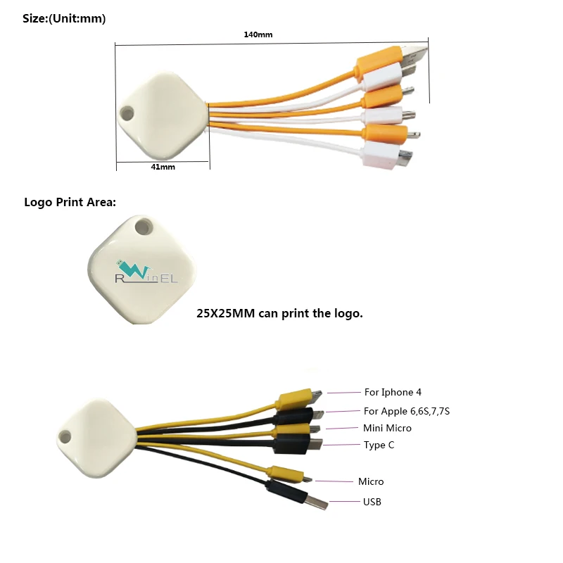New Design 14CM Length Multi-Function Usb Charger Cable Made in China