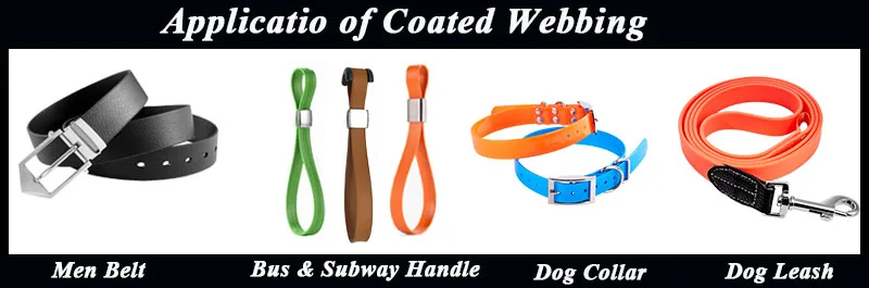 coated webbing for dog collar and subway handle and men belt