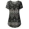 Womens Short Sleeve Patterned Tunic Top