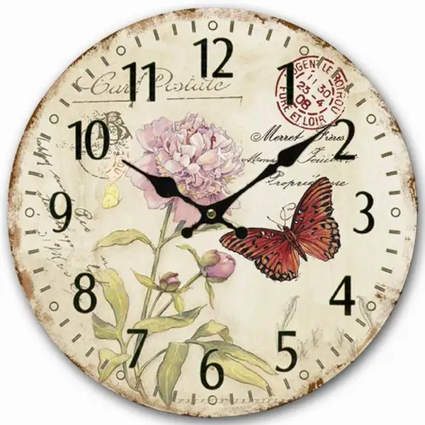 French Aged Colored Shabby N Chic Wall Clock Different Shape For