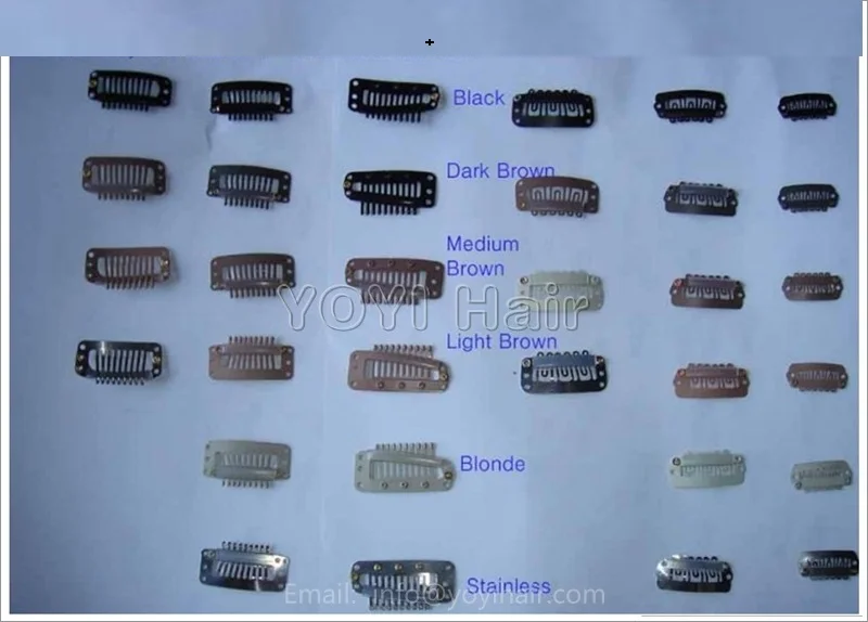 a different types hair clips