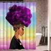 Afro Bubble Girl Shower Curtains African Art Bath Decor Mildew Resistant Waterproof Polyester Fabric Shower Curtain