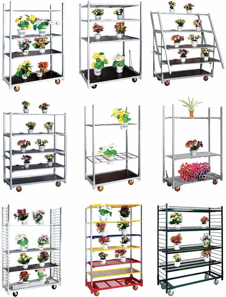 Greenhouse Plant Carts And Flower Trolley Carts With Mesh Shelf Buy