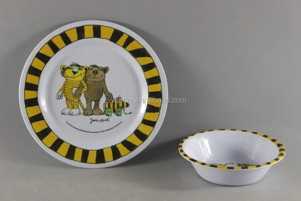 White Box Package Melamine Kids Dinner Set Of 2 Piece