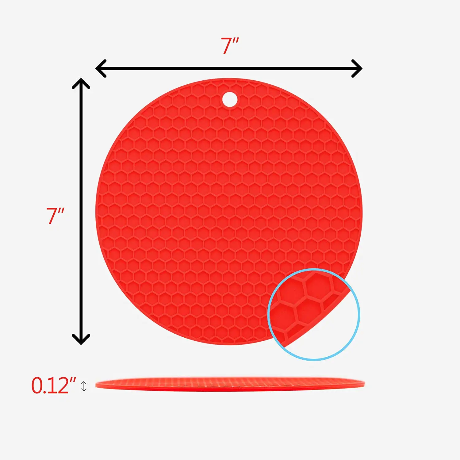 6 Pack Food Safe Heat Resistant Pad Silicone Pot Holders Trivets Mat