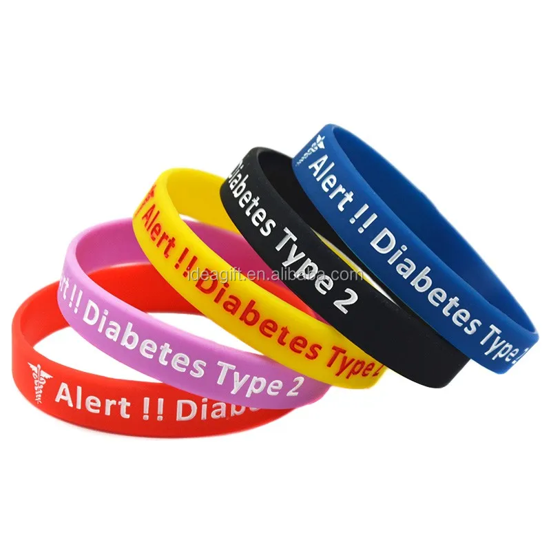 50pcs Diabetes Type 2 Silicone Wristband To Carry In Case Emergency ...