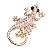 Lovely Gold Plated Lapel Pin Lizard Animal Pin Brooch Paved Rhinestone For Men Suit Shirt Jewelry