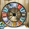 Creative design antique metal Roman wood frame wall clock battery operated mechanical wall clock