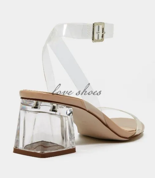 Strappy Designer Sandal Shoes Low Clear Heel Sandals Women Heel Sandals Buy Low Clear Heel