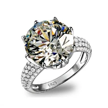 Real silver plated ring 8 Carat cubic zirconia Diamond Luxury Engagement Wedding Rings For Women fashion jewelry 7 size VSR064