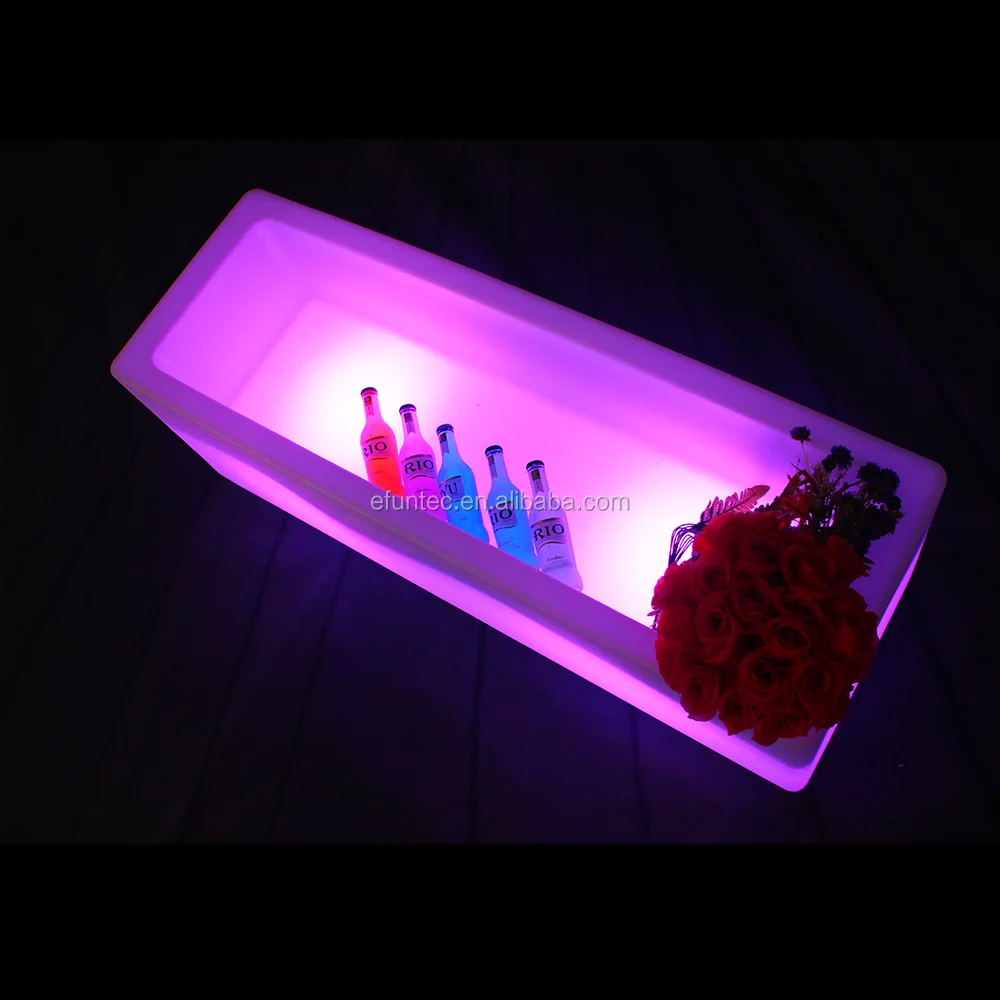 Plastic Led Red Wine Cooler Furniture Color Changing Light Up Led