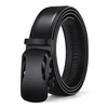 Wholesale factory 3.5cm black panel buckle formal pu belt synthetic leather men belt