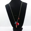 Fashion red color gold silk thread necklace men