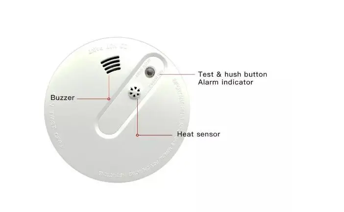 High Sensitivity Easy Installation Ceiling Or Wall Mounting Smoke Detector Heat Alarm Buy Ceiling Or Wall Mounting Smoke Detector Easy Installation