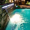 Mini waterfall ornament stainless steel water feature swimming pool copper painting waterfall with LED light