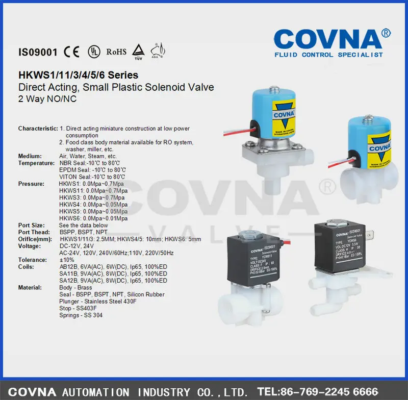 HKW1 RO type small plastic solenoid valve