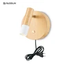 Surface mounted wooden Europe plug reading LED Wall light Switch bedside 3W led wall lamp