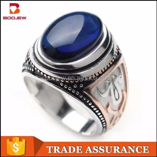 Desain Baru Batu Akik Biru Turkish Cincin Perak Perhiasan desain baru batu akik biru turkish cincin perak perhiasan
