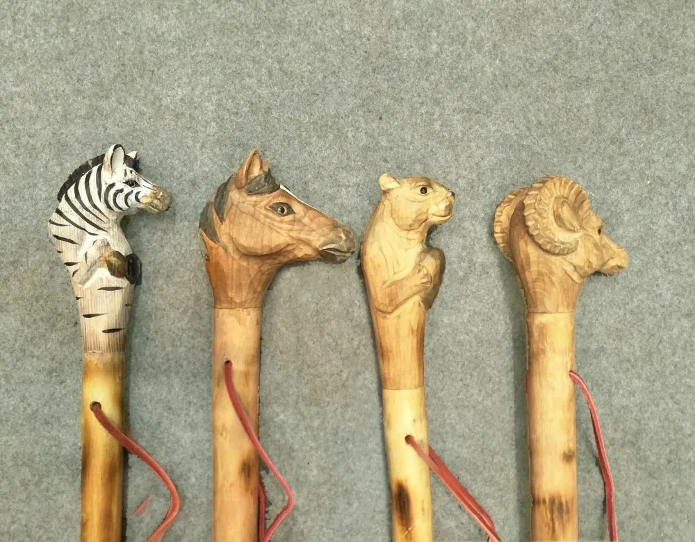 En Bois Canne Sculptée - Buy Bâton De Marche Sculpté En Bois De Tête De