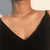 Promotion Gift Wholesale Women Custom Fashion Necklaces Jewelry Simple Charm Chain Multi Layered Gold Necklace