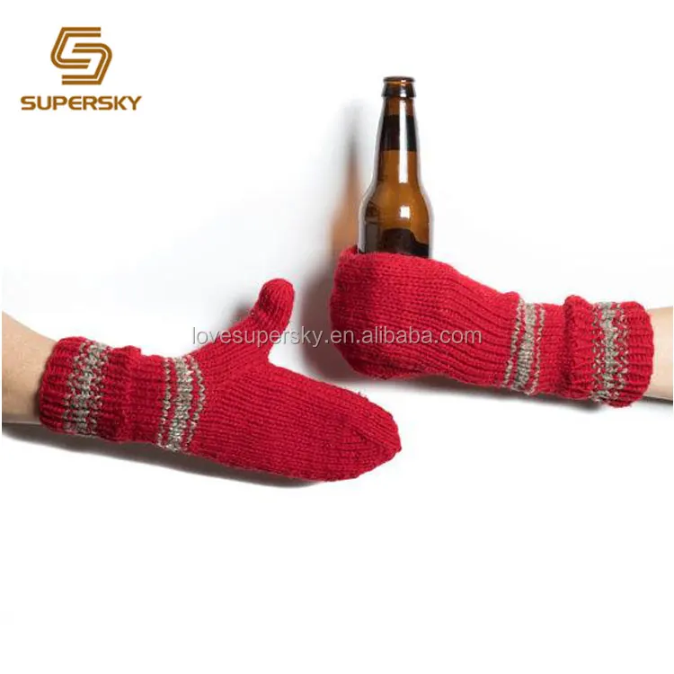 Beer Mitten Koozies Stocking Stuffer For Sports Fans Christmas Beer Can