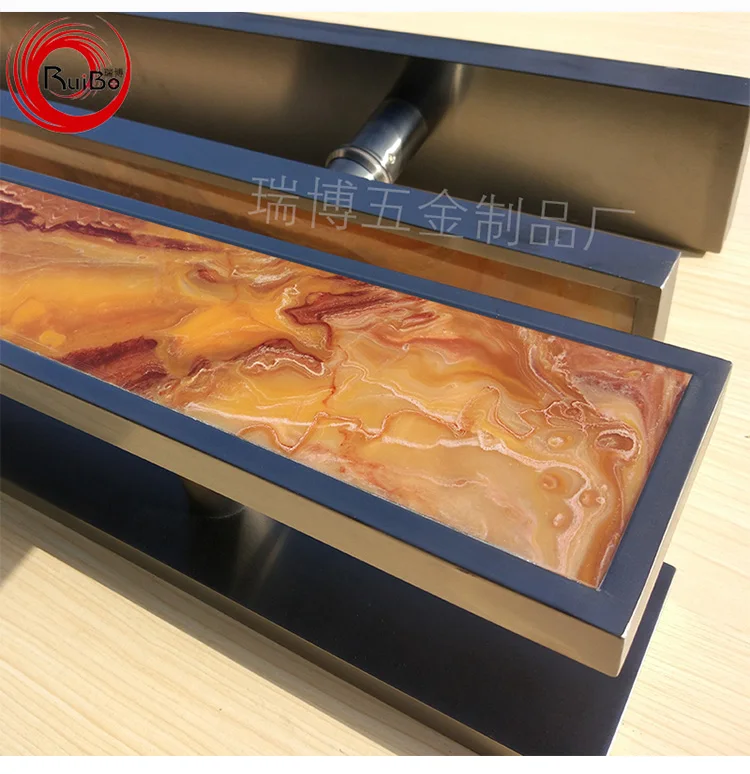 big door handle with marble stone