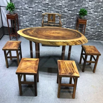 High Quality Solid Wood Slab With Live Edge Coffee Table Malaysia