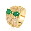 Emerald 3G Heavy Micro-Inlaid Zirconia Ring for men