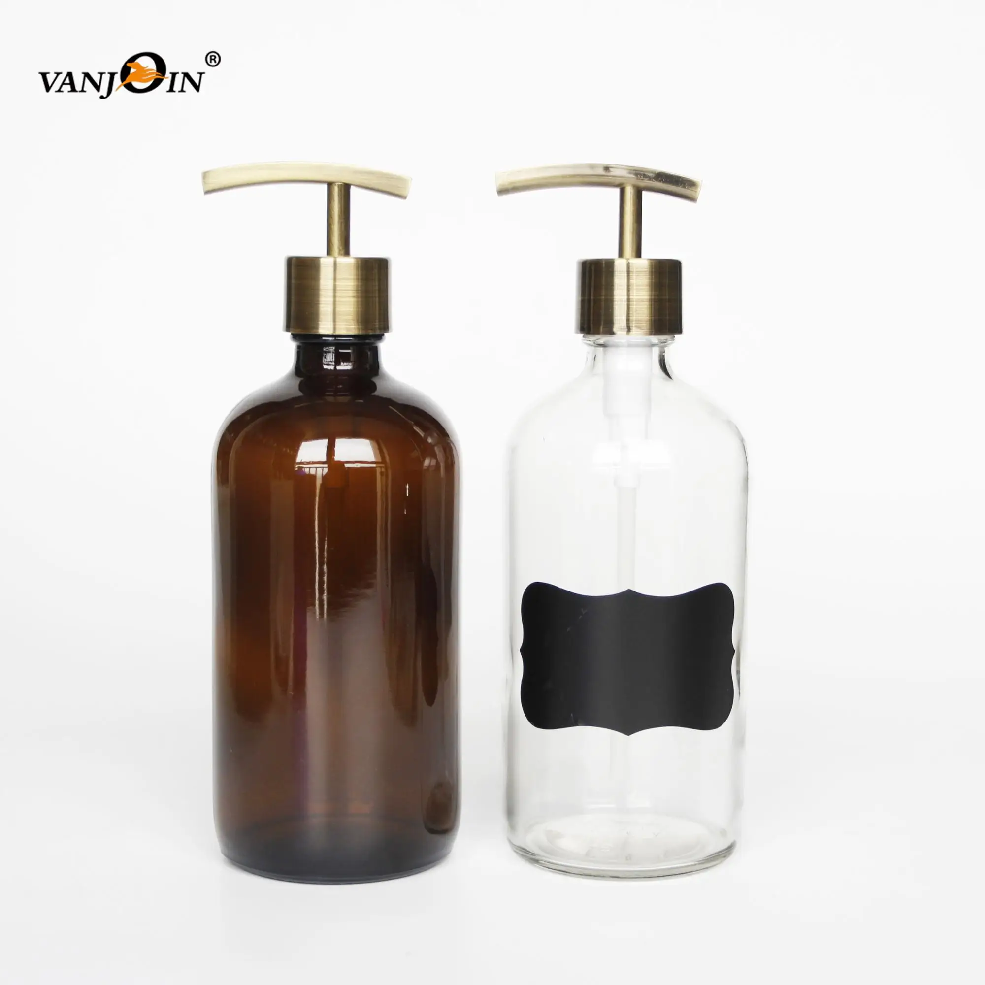 Refillable 8oz 16oz 32oz Essential Massage Oil Glass Shampoo Boston