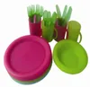 Fine quality 24pcs plastic PP picnic dinnerware set