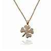 lucky charm gold plated sterling silver four leaf clover necklace
