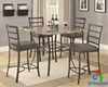 5 piece bar bistro metal kitchen dining room table and padded chairs set