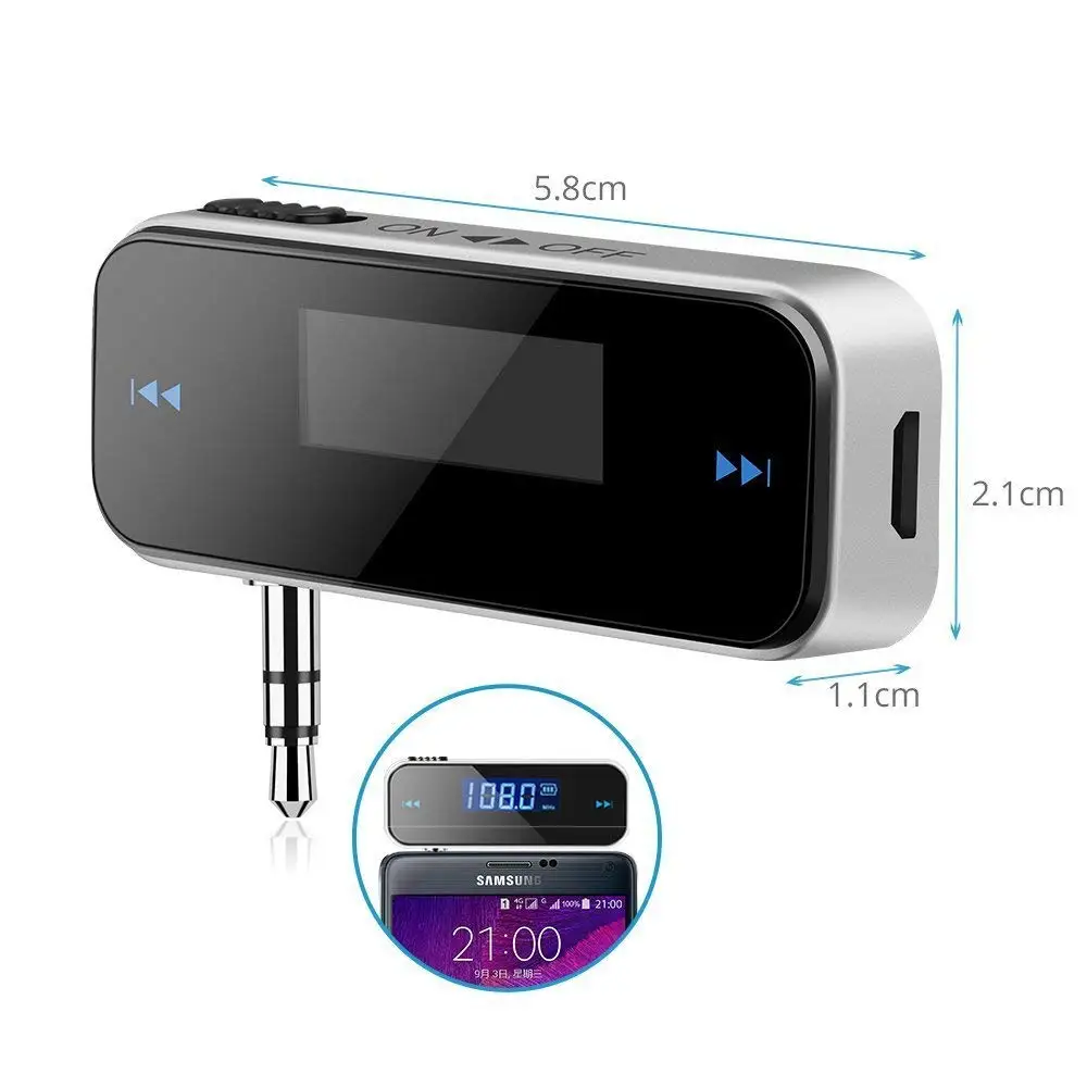 Tx5 3.5mm Incar Fm Transmitter Radio Adapter For Ipod Ipad Iphone 6 5s 5c 5 4s 4 Samsung Htc