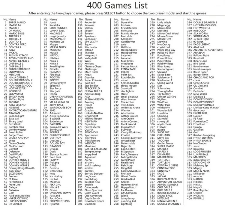 super nintendo 400 games list