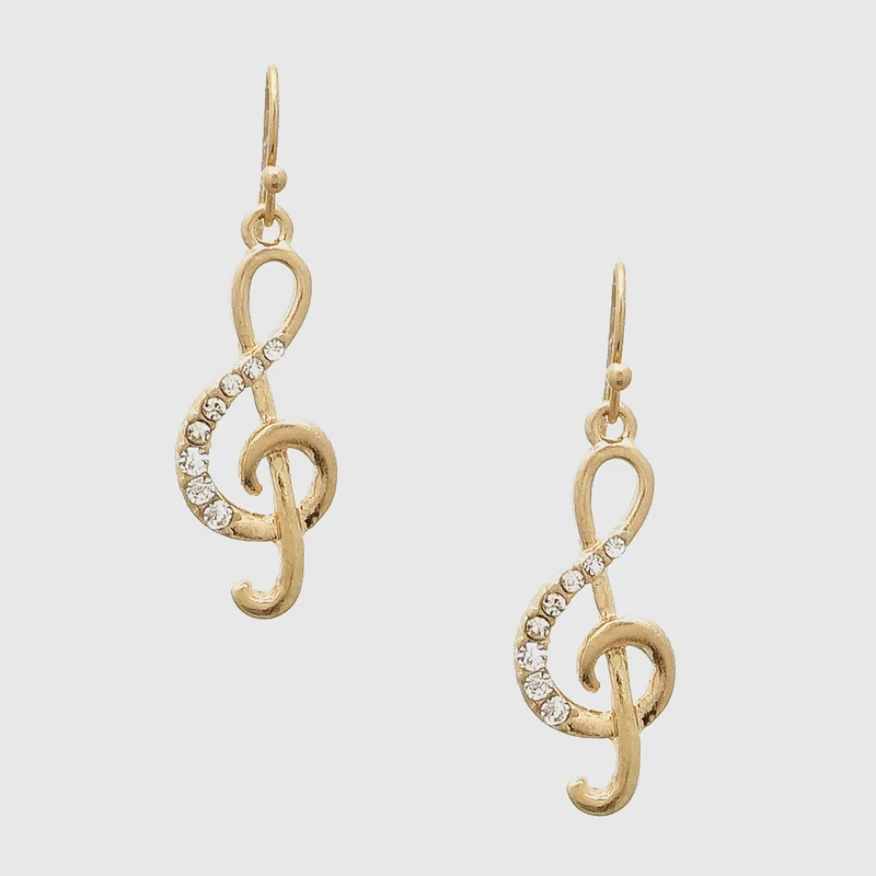 Music Note Symbol Crystal Drop Earrings Silver Gold Jewelry Music Note Symbol Crystal Drop Earrings Silver Gold Jewelry Whole Shipping Earring Product On