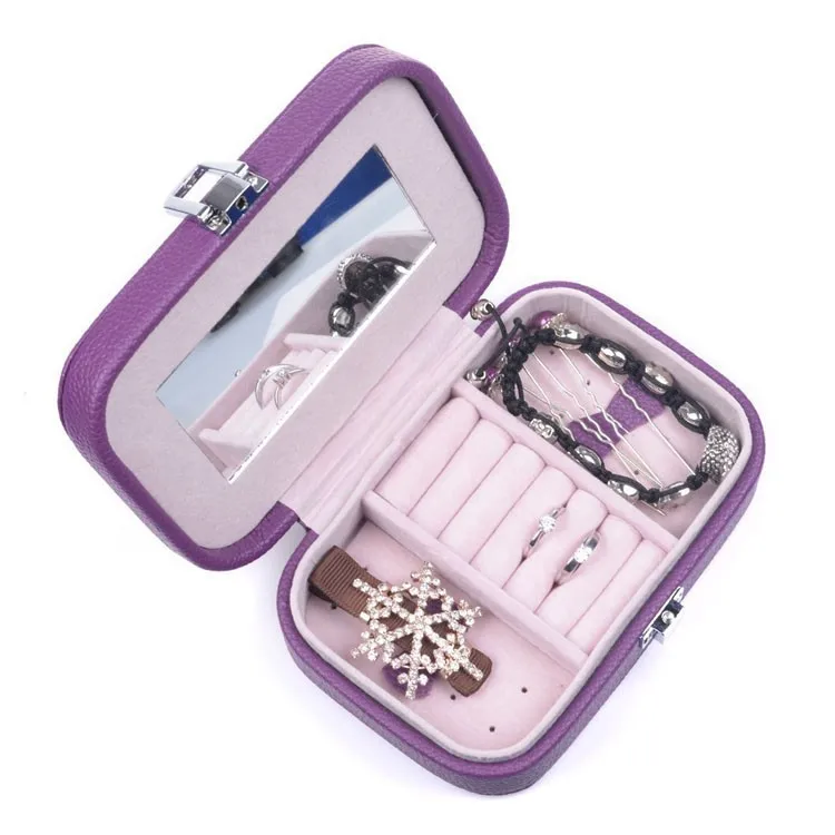 KID leather velvet custom ring jewelry box with key lock.jpg