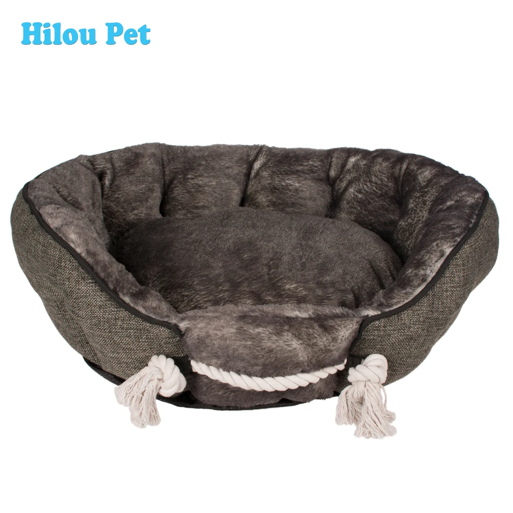 Wholesale Pet Supplier Luxury Handle Pet Bed Accessories Round Dog Bed