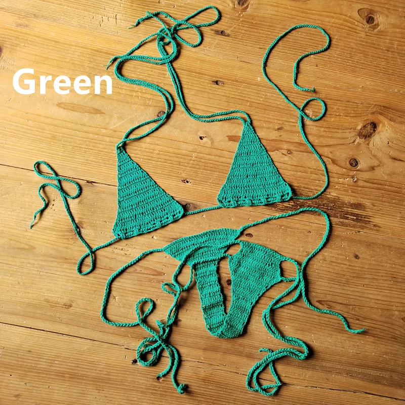 Hand Crochet Micro Swimsuit Female Extreme Mini Sexy Bikini Set