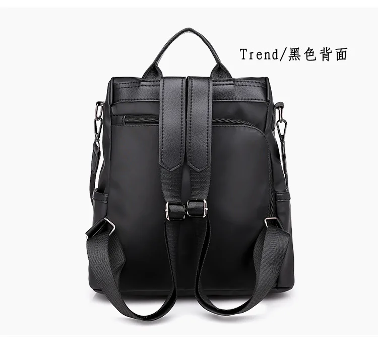 Fashion Oxford Sac A Dos Femm En Cuir Wholesale Girl Woman Plain Black Leather Backpack - Buy ...