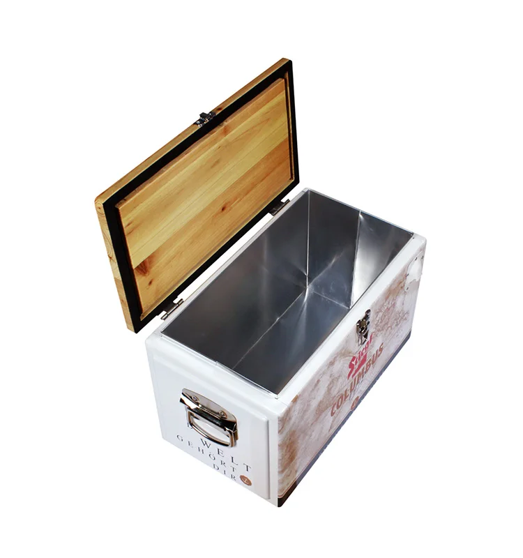 Wholesale Cooler Boxl 20l Metal Wooden Lid Ice Cooler Box With Lock