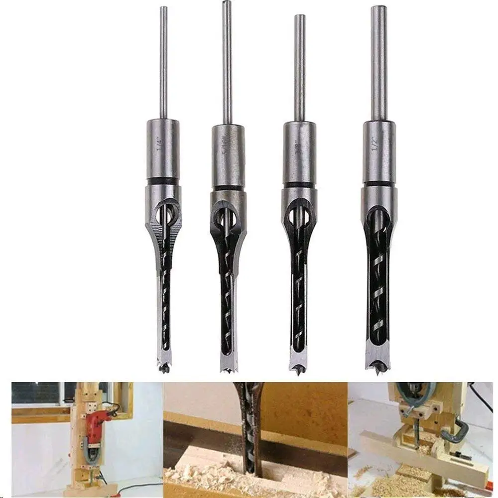 Woodworking Square Hole Drill Bit Mortising Chisel