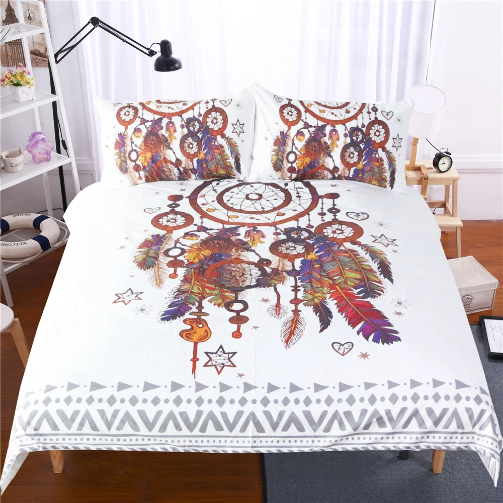 2018 Hipster Watercolor Bedding Set Queen Size Dreamcatcher