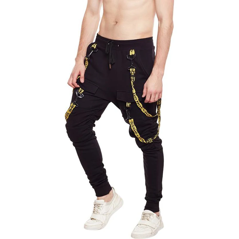 yellow black track pants