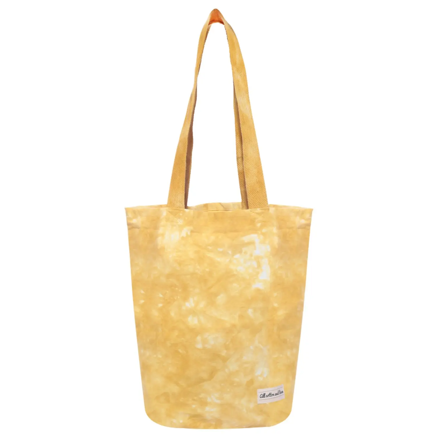 All Cotton and Linen Cotton Canvas Grocery Bag (Tie & dye yellow 14 x 15) Reusable Tie and Dye Shopping Bag - Yoga Bag Duffel Bag - Cotton Canvas Bag - Canvas Tie and Dye Tote Bag
