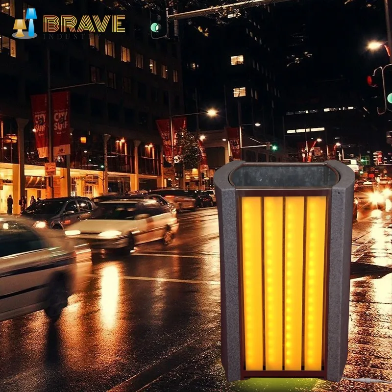 Street Litter Bin With Led Trash Can Buy Led Trash Can,Led Trash Can